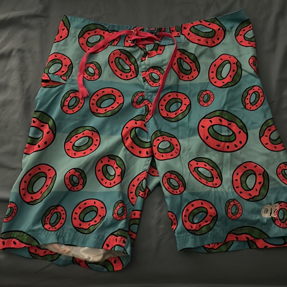 Odd Future Watermelon Donut Swim Shorts in Blue